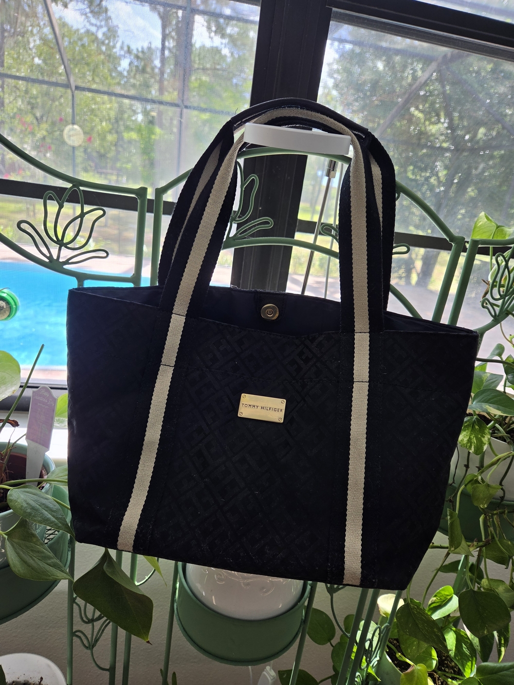 Tommy Hilfiger Navy Tote Bag with Contrast Straps